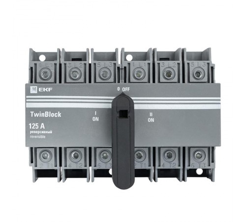 Рубильник 125A 3P реверсивный c рукояткой для прямой установки TwinBlock  tb-s-125-3p-rev  EKF