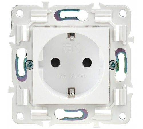 SKANDY Розетка с заземлением с защитными шторками 16А SK-R04W арктический белый  SK-R14-16-K01  IEK