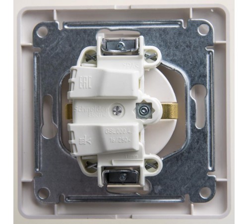 Glossa Перламутр Розетка с заземлением, 16А (в сборе)  GSL000642  SE