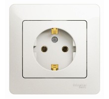 Glossa Перламутр Розетка с заземлением, 16А (в сборе)  GSL000642  SE