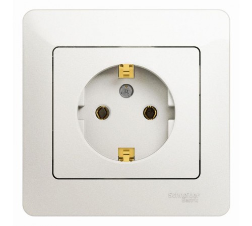Glossa Перламутр Розетка с заземлением, 16А (в сборе)  GSL000642  SE