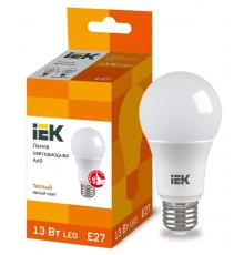 Лампа светодиодная LED 13Вт Е27 230В 3000К ECO А60 груша  LLE-A60-13-230-30-E27  IEK