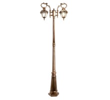 Светильник садово-парковый PL4048 столб шестигранный 2*60W 230V E27, черное золото  11428  Feron