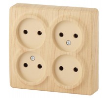 Розетка 11-2210-11  4х2P, 16АХ-250В, ОУ, Эксперт, Сосна Б0020708  ЭРА