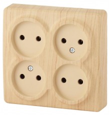 Розетка 11-2210-11  4х2P, 16АХ-250В, ОУ, Эксперт, Сосна Б0020708  ЭРА