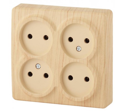 Розетка 11-2210-11  4х2P, 16АХ-250В, ОУ, Эксперт, Сосна Б0020708  ЭРА