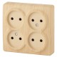 Розетка 11-2210-11  4х2P, 16АХ-250В, ОУ, Эксперт, Сосна Б0020708  ЭРА