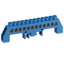 Шина  NO-224-112 N ноль в комбинированном изоляторе на DIN-рейку ШНИ-8х12-12-Д-синий  Б0062972  ЭРА