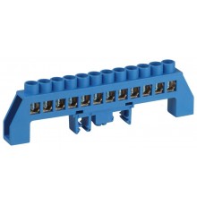 Шина  NO-224-112 N ноль в комбинированном изоляторе на DIN-рейку ШНИ-8х12-12-Д-синий  Б0062972  ЭРА