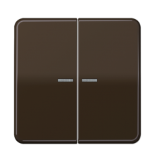 Клавиши ударопрочные для сдвоенногых выключателей с подсветкой; коричневые  CD595KO5BFBR  Jung