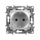 Etika Алюминий Розетка с заземлением со шторками, винтовые клеммы, 16А, 250 В  672422  Legrand