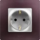 Etika Алюминий Розетка с заземлением со шторками, винтовые клеммы, 16А, 250 В  672422  Legrand