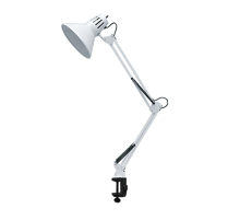 Светильник настольный под лампу СНС-13Б на струбцине 60Вт E27 БЕЛЫЙ (коробка)  4690612012728  IN HOME