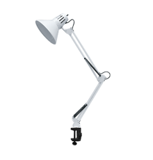 Светильник настольный под лампу СНС-13Б на струбцине 60Вт E27 БЕЛЫЙ (коробка)  4690612012728  IN HOME