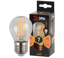 Лампа светодиодная F-LED P45-7W-827-E27 7Вт филамент шар теплый белый свет  Б0035591  ЭРА