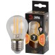 Лампа светодиодная F-LED P45-7W-827-E27 7Вт филамент шар теплый белый свет  Б0035591  ЭРА