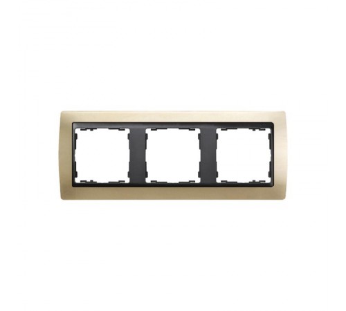 Simon 82 Рамка декоративная, 3 поста, S82, шампань-графит  82834-34  Simon