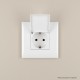 Розетка с крышкой в стену, 2P+E, с з/ш, "Avanti", "Белое облако"  4400013  DKC