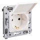 Розетка с крышкой в стену, 2P+E, с з/ш, "Avanti", "Белое облако"  4400013  DKC