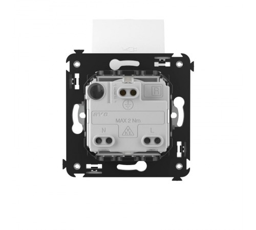 Розетка с крышкой в стену, 2P+E, с з/ш, "Avanti", "Белое облако"  4400013  DKC