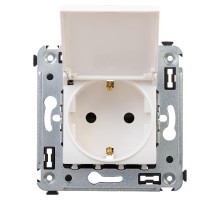 Розетка с крышкой в стену, 2P+E, с з/ш, "Avanti", "Белое облако"  4400013  DKC