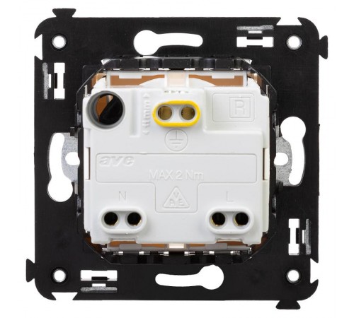 Розетка с крышкой в стену, 2P+E, с з/ш, "Avanti", "Белое облако"  4400013  DKC