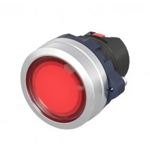 Кнопка плоская прозрачная без фиксации, красная, алюминий  M22P-FMLRA  DKC