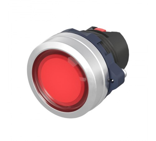 Кнопка плоская прозрачная без фиксации, красная, алюминий  M22P-FMLRA  DKC