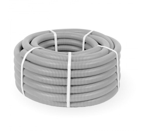 Труба гофрированная ПНД лёгкая 350 Н серая с/з д32 (25м/1375м уп/пал) безгалогенная (HF) стойкая к УФ   PR02.0132  Промрукав