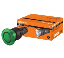 Кнопка грибовидная SB7-CWM31-24V(LED) d35мм 1з зеленая  SQ0746-0050  TDM