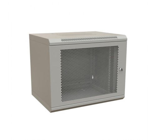 WR-TW-1566-SD-RAL7035 Шкаф настенный 19-дюймовый (19"), 15U, 775x600х600мм, перфор. метал. дверь с замком, цвет серый (RAL 7035)  521269  WRLine