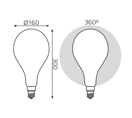 Лампа светодиодная Filament А160 10W 890lm 4100К Е27 milky диммируемая LED 1/6  179202210-D  Gauss