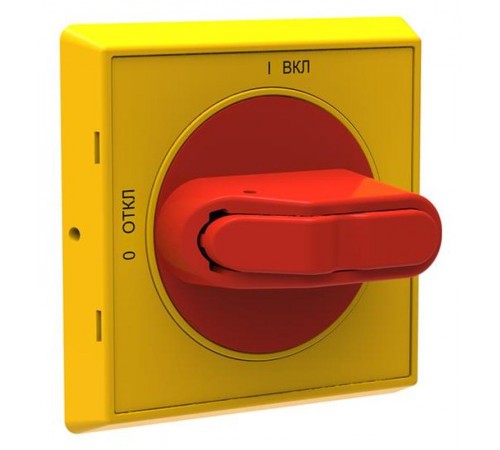 Ручка управления OHYS2RJE-RUH (желто-красная) с символами на русском для рубильников дверного монтажа ОТ16..125FТ  1SCA108275R1001  ABB