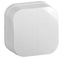 GLORY белый Выключатель 2-клавишный О/У 10А ВС20-2-0-ХБ  EVH20-K01-10  IEK