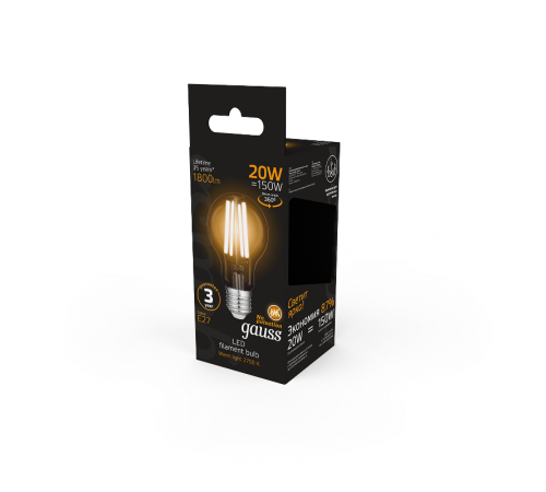 Лампа светодиодная Filament А60 20W 1800lm 2700К Е27 LED  102902120  Gauss