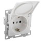 Bravo Розетка 1-ой с/з с з/ш и крышкой,СУ , 16А, 250В, белый  С10Р91-001  GUSI Electric