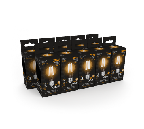 Лампа светодиодная Filament А60 20W 1800lm 2700К Е27 LED  102902120  Gauss