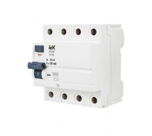 Выключатель дифференциальный (УЗО) R10N 4P 25А 30мА тип AC ARMAT  AR-R10N-4-025C030  IEK