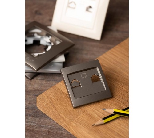 Валенсия лицевая панель розетки RJ-45 1-местная кашемир EKF PROxima   ESK01-L-035-40   EKF