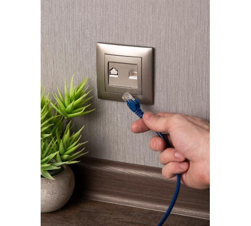 Валенсия лицевая панель розетки RJ-45 1-местная кашемир EKF PROxima   ESK01-L-035-40   EKF