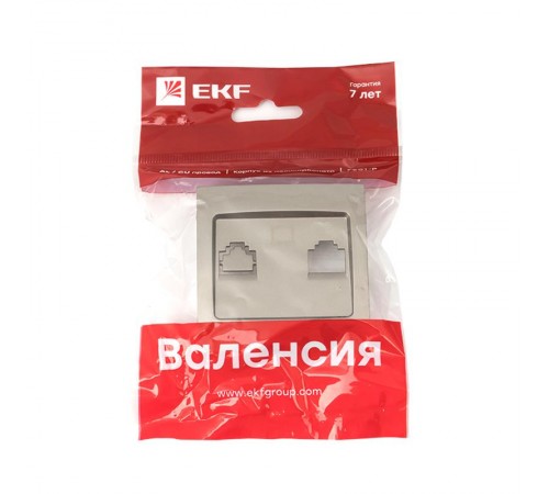 Валенсия лицевая панель розетки RJ-45 1-местная кашемир EKF PROxima   ESK01-L-035-40   EKF