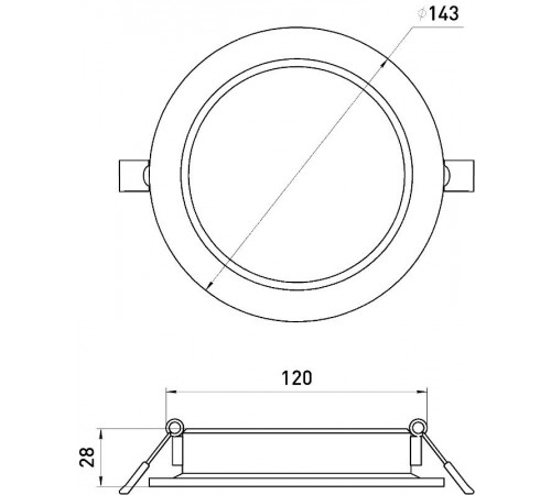 Светильник светодиодный встраиваемый LED 17-12-3K круглый 12Вт 3000К  Б0057438  ЭРА