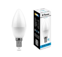 Лампа светодиодная LB-770 (11W) 230V E14 6400K свеча  25943  FERON