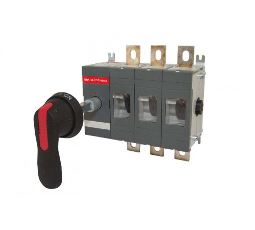 Рубильник ВНК-37-2 3П 400А с выносной фронтальной ручкой управления и переходником 185 мм  SQ0744-0205  TDM