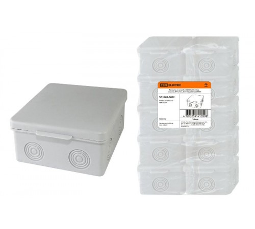 Коробка распределительная о/п 80х80х50мм, крышка, IP54, 7вх., без гермовводов  SQ1401-0812  TDM