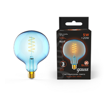 Лампа светодиодная LED Filament Flexible G125-C Sky Blue E27 5W 190lm 1800K 125*178mm 1/10  1013802105  Gauss