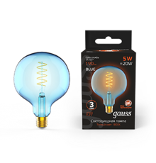 Лампа светодиодная LED Filament Flexible G125-C Sky Blue E27 5W 190lm 1800K 125*178mm 1/10  1013802105  Gauss