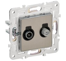 SKANDY Розетка двойная TV+SAT SK-A13N никель  SK-AF20-O-K50  IEK