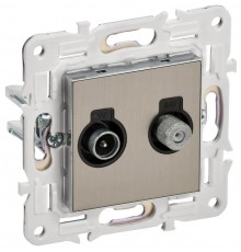 SKANDY Розетка двойная TV+SAT SK-A13N никель  SK-AF20-O-K50  IEK