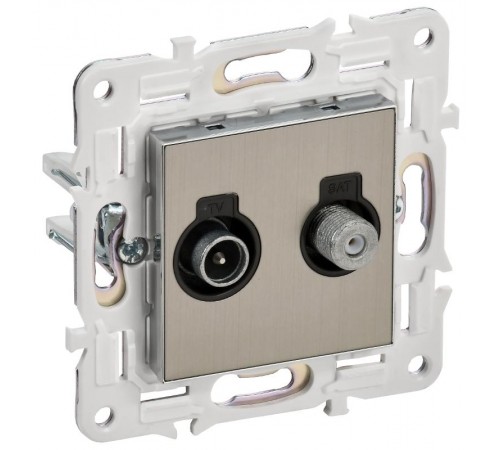 SKANDY Розетка двойная TV+SAT SK-A13N никель  SK-AF20-O-K50  IEK